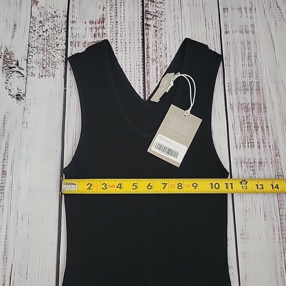 Everlane The Ribbed Midi Dress Black Viscose Sleeveless Tank Small NEW NWT - Picture 9 of 9